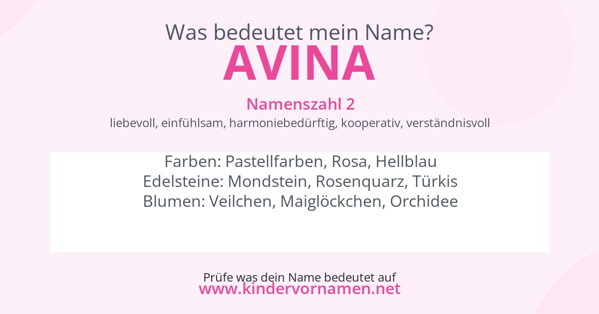 Was bedeutet der Name Avina?