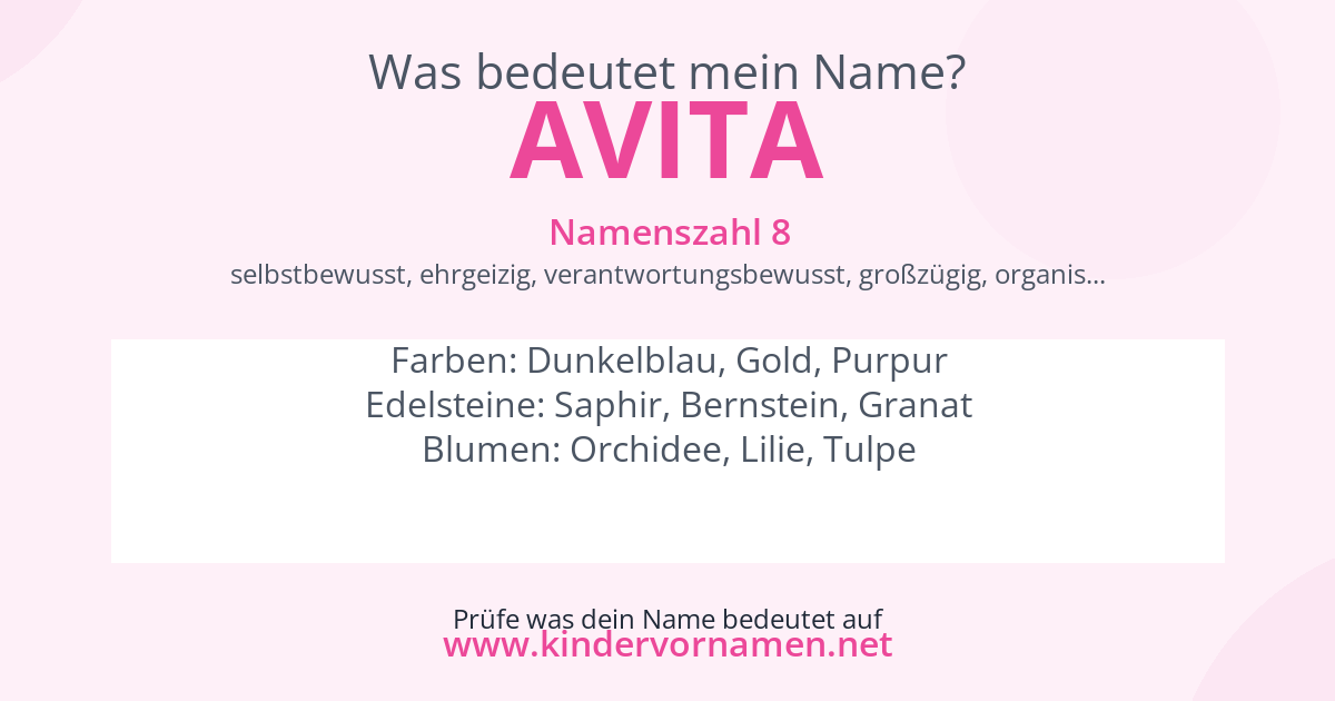 Was bedeutet der Name Avita?