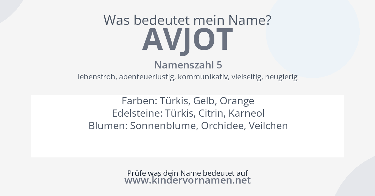 Was bedeutet der Name Avjot?