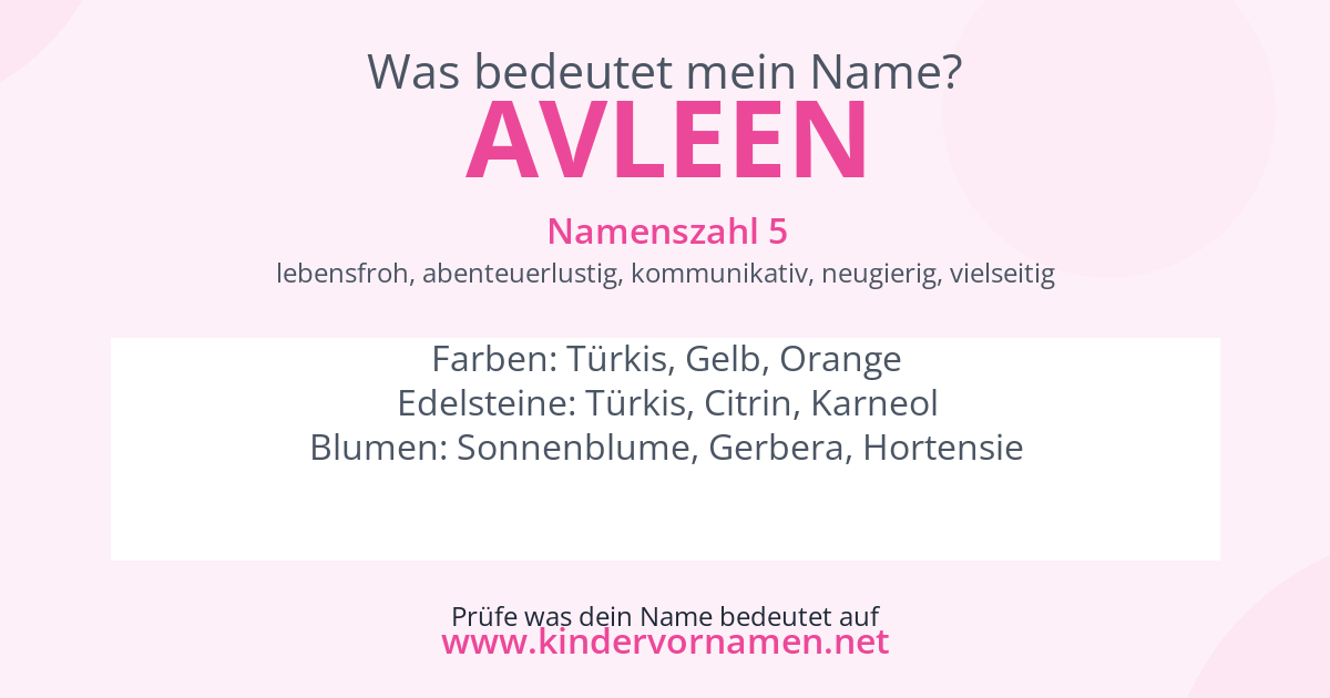Was bedeutet der Name Avleen?