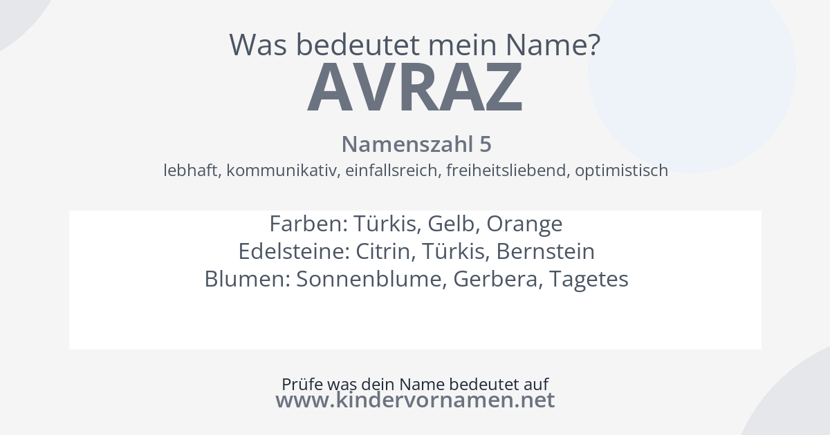 Was bedeutet der Name Avraz?
