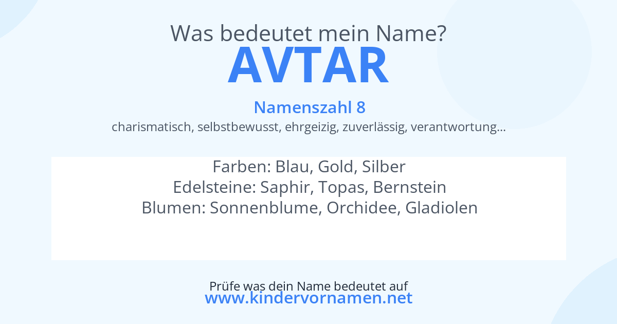 Was bedeutet der Name Avtar?