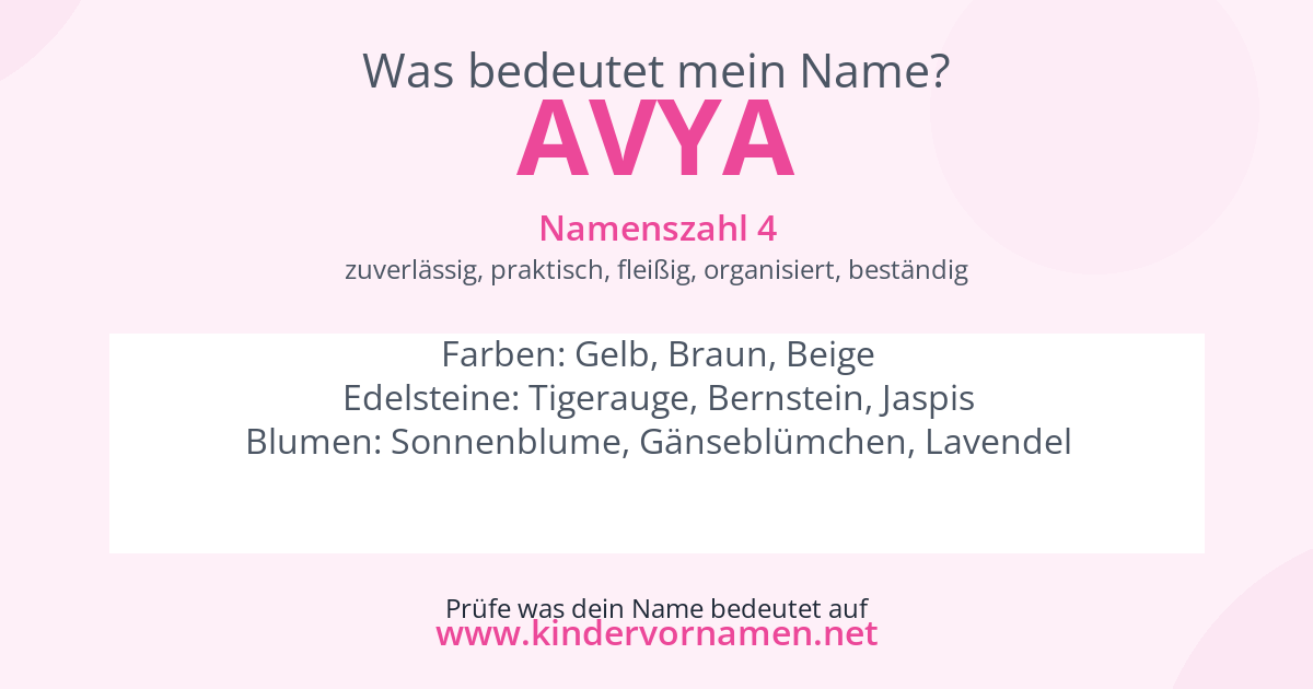 Was bedeutet der Name Avya?