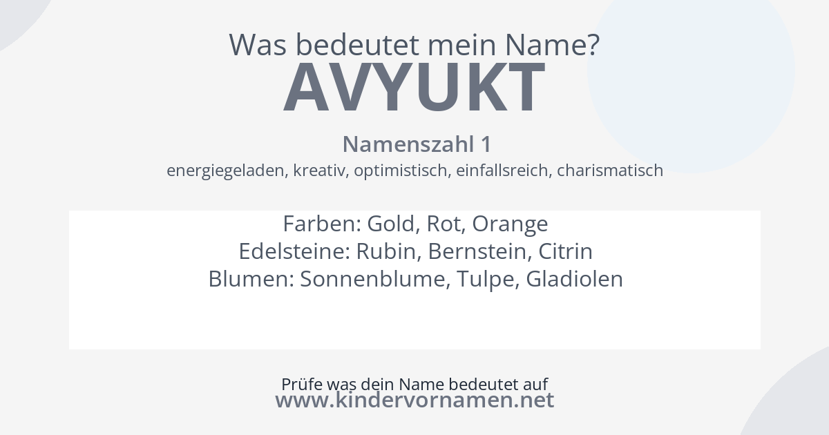 Was bedeutet der Name Avyukt?
