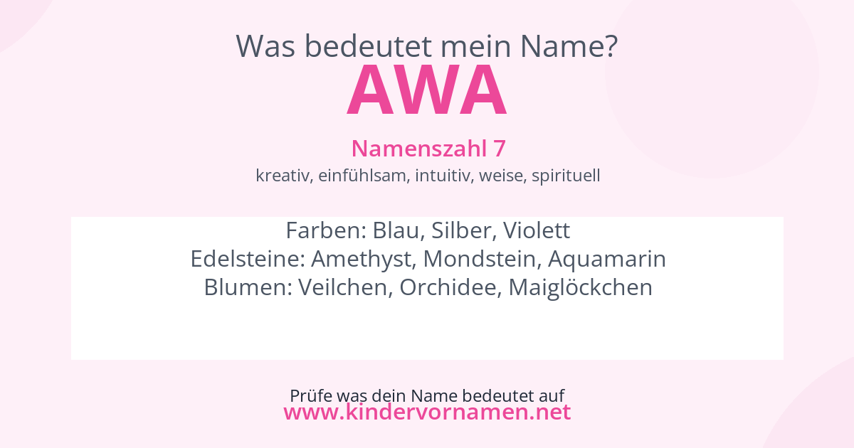 Was bedeutet der Name Awa?
