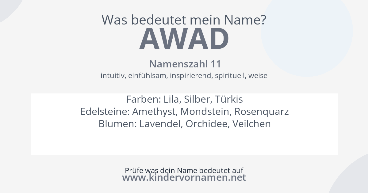 Was bedeutet der Name Awad?