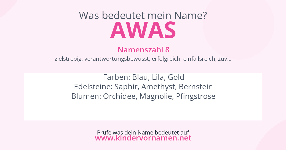 Was bedeutet der Name Awas?