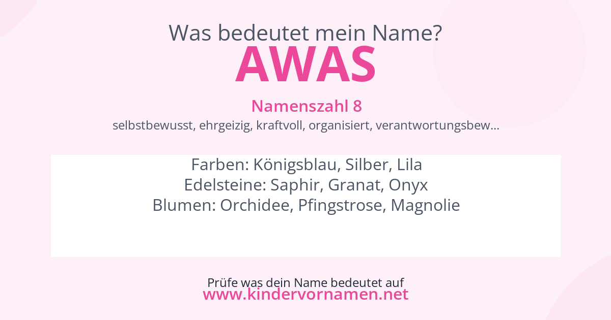 Was bedeutet der Name Awas?