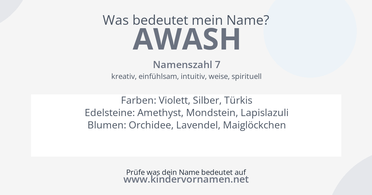 Was bedeutet der Name Awash?