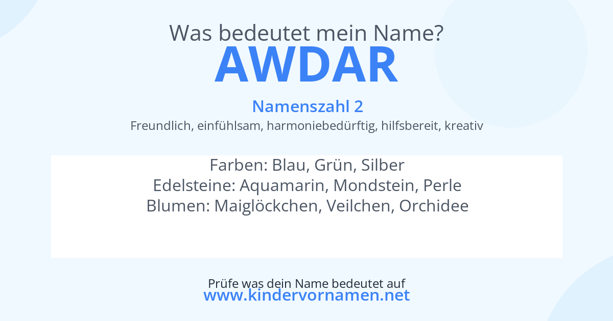 Was bedeutet der Name Awdar?