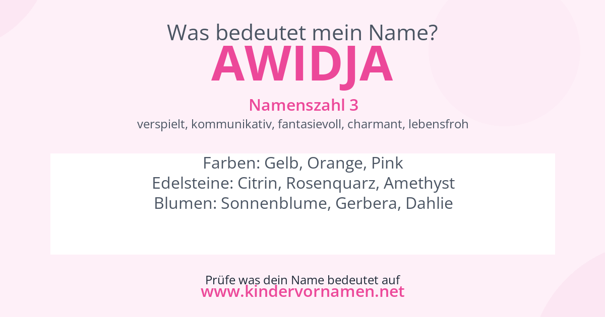 Was bedeutet der Name Awidja?