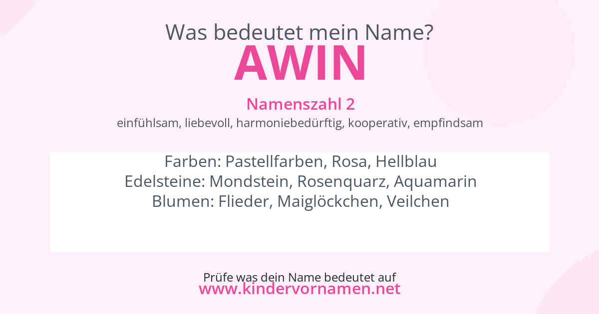 Was bedeutet der Name Awin?