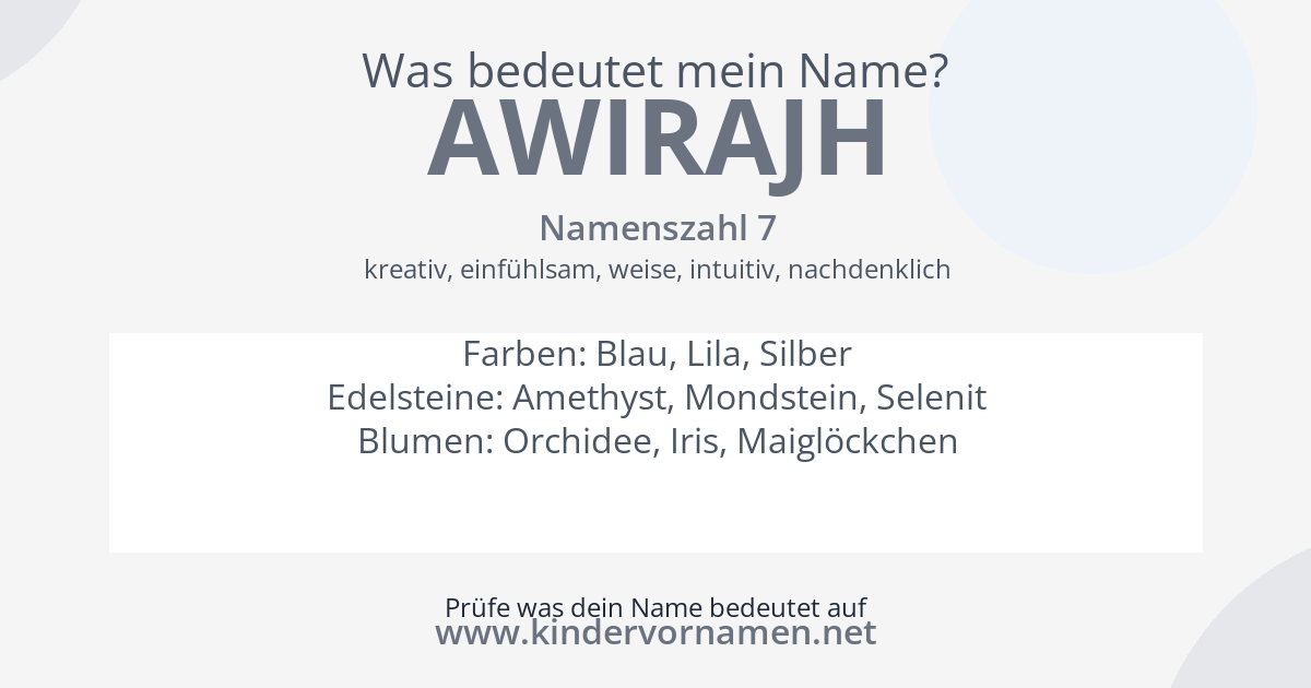 Was bedeutet der Name Awirajh?
