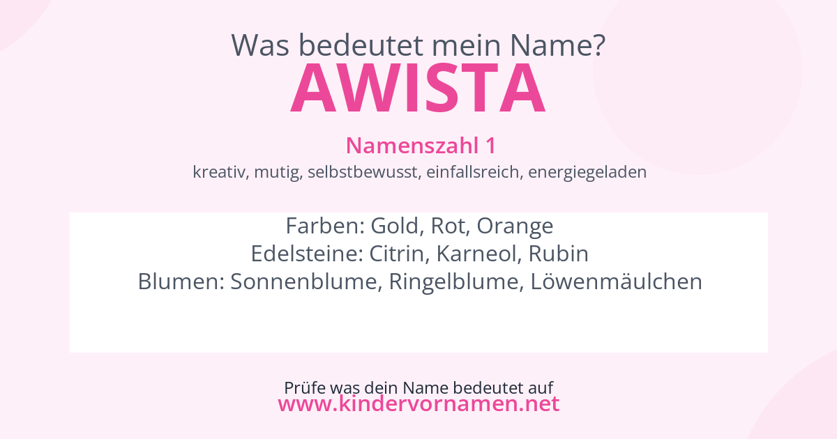 Was bedeutet der Name Awista?