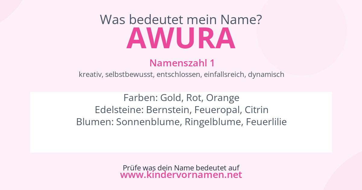 Was bedeutet der Name Awura?