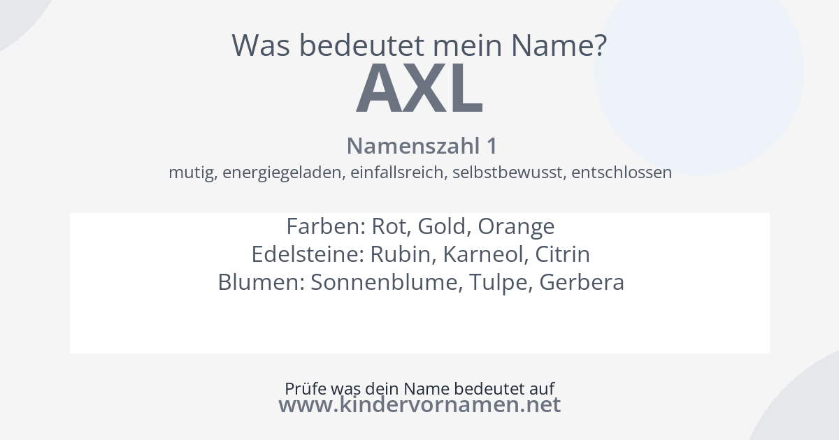 Was bedeutet der Name Axl?
