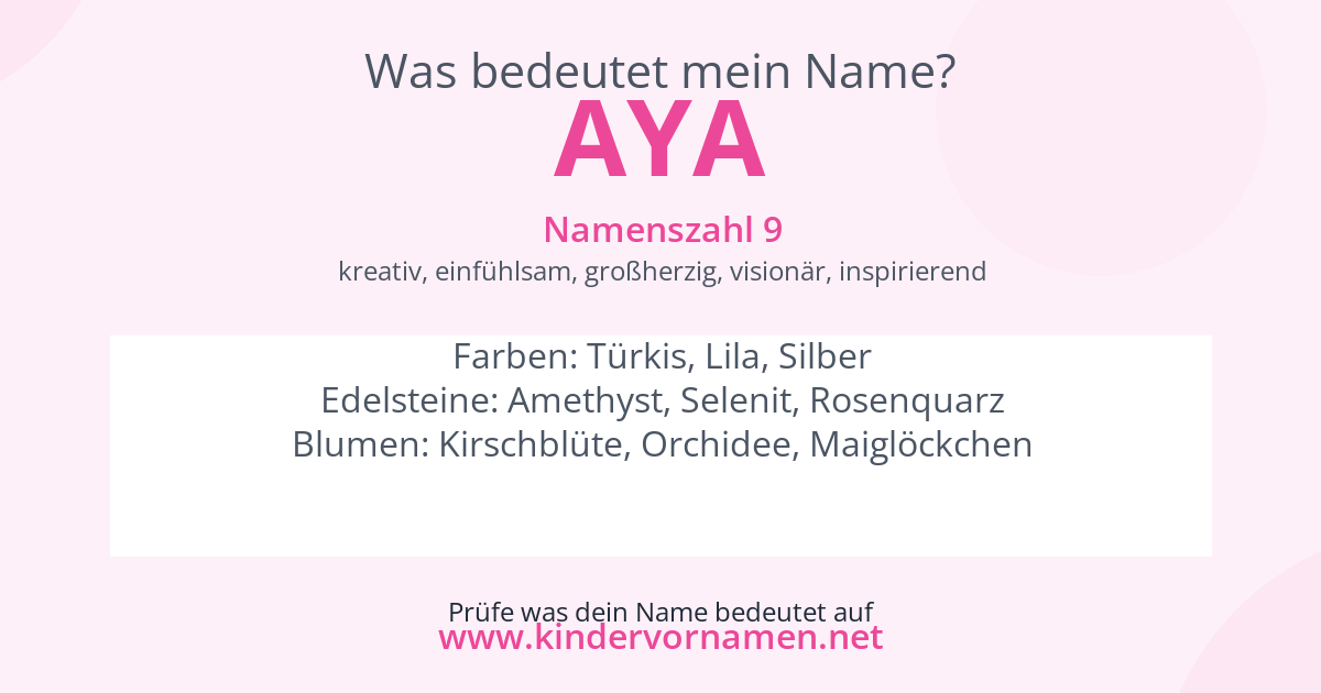 Was bedeutet der Name Aya?