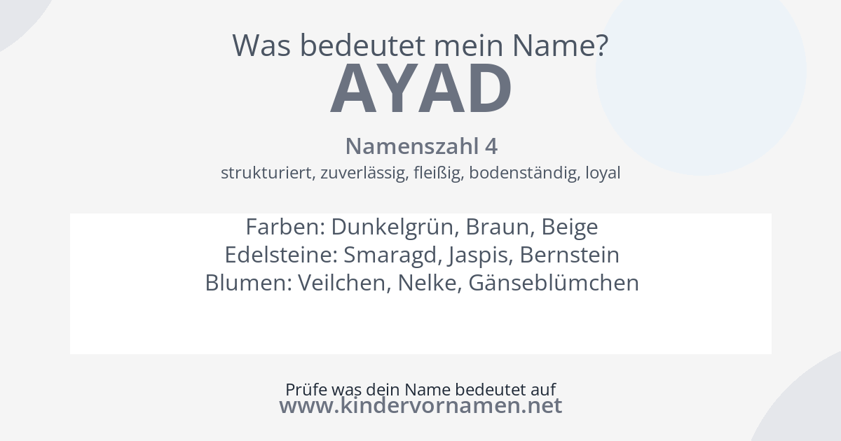 Was bedeutet der Name Ayad?
