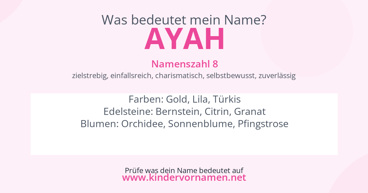 Was bedeutet der Name Ayah?