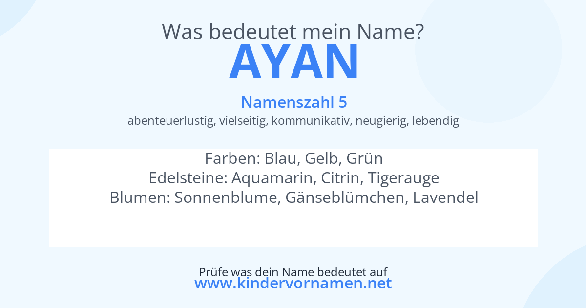 Was bedeutet der Name Ayan?