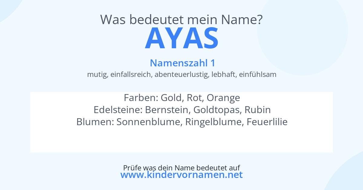 Was bedeutet der Name Ayas?