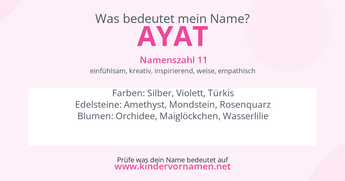 Was bedeutet der Name Ayat?