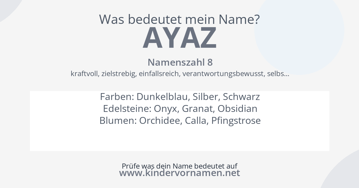Was bedeutet der Name Ayaz?
