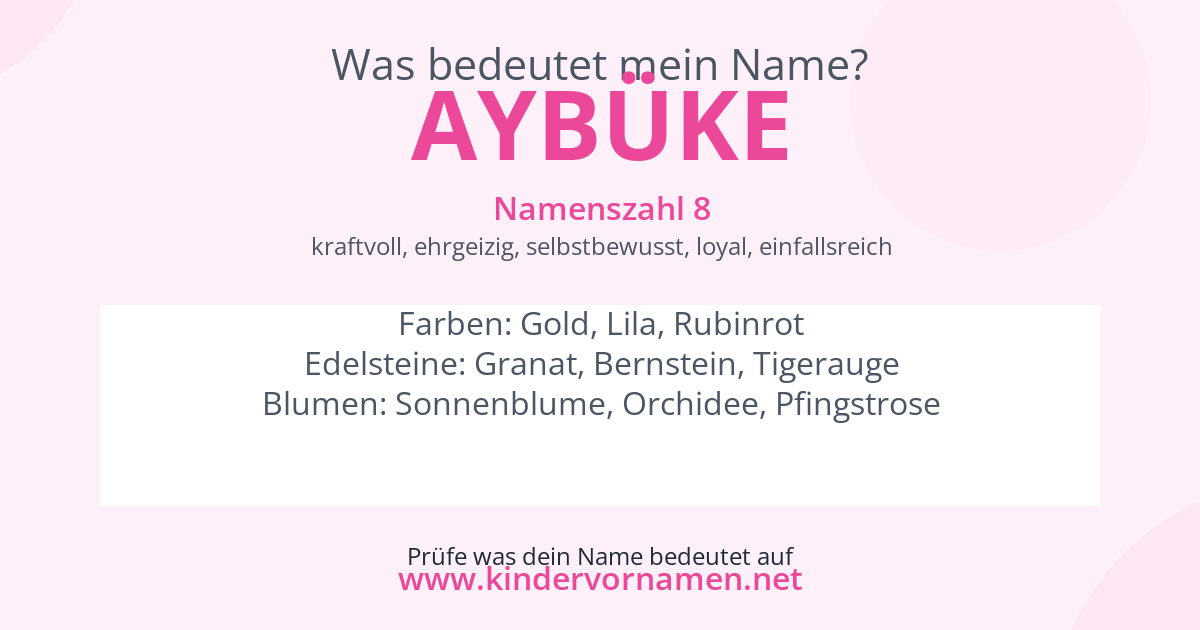 Was bedeutet der Name Aybüke?