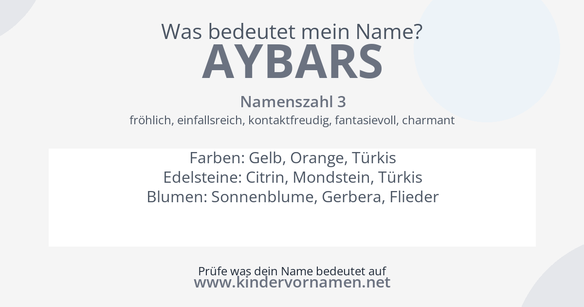 Was bedeutet der Name Aybars?