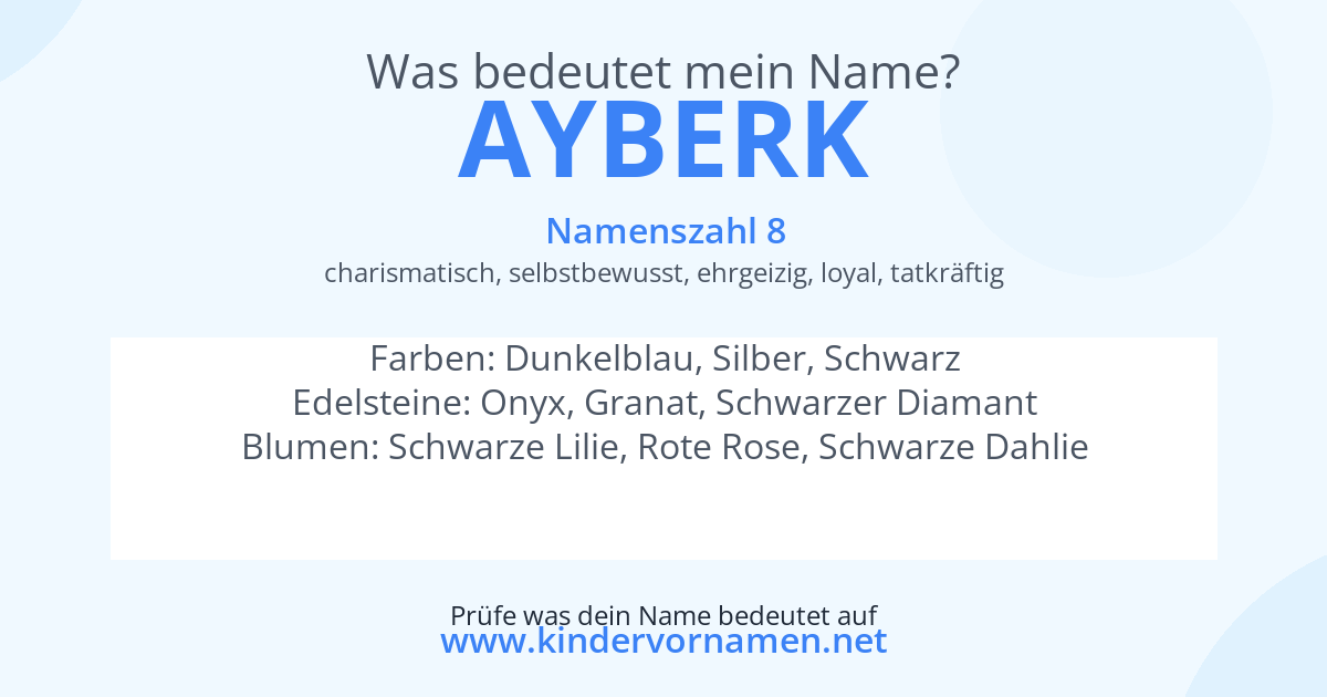 Was bedeutet der Name Ayberk?