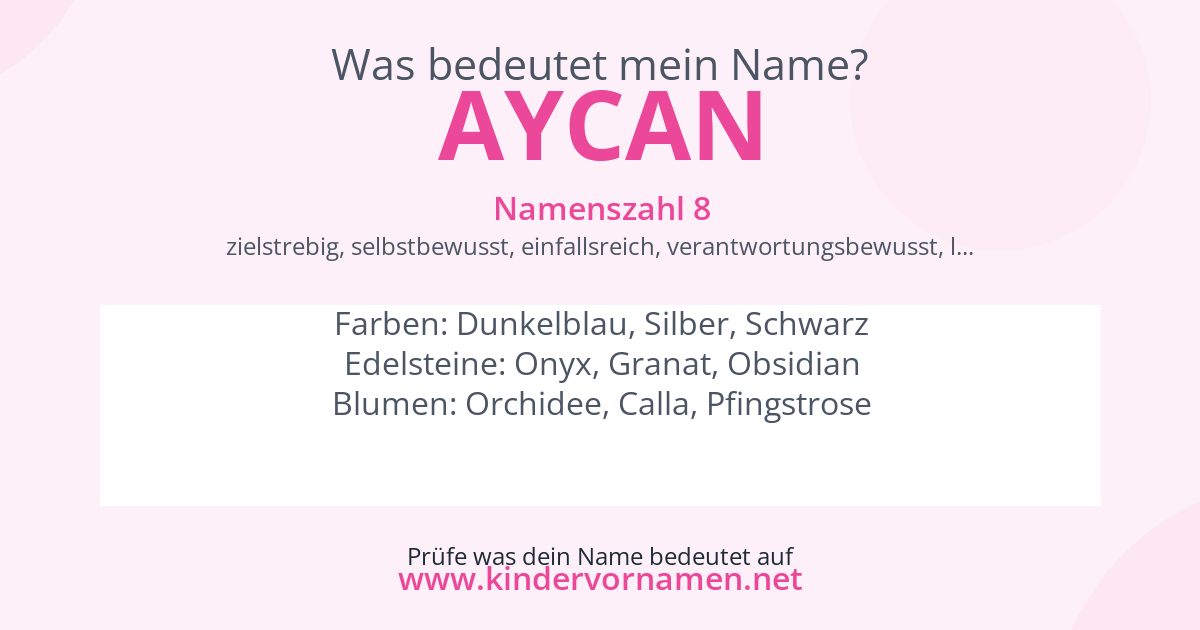Was bedeutet der Name Aycan?