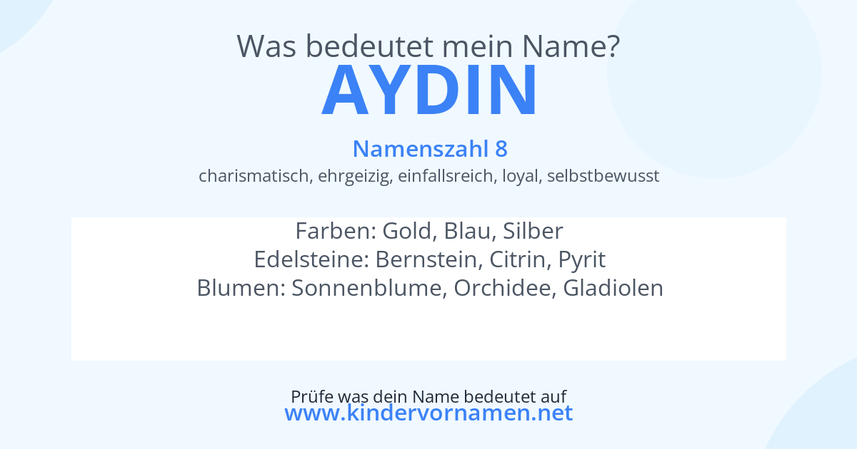 Was bedeutet der Name Aydin?