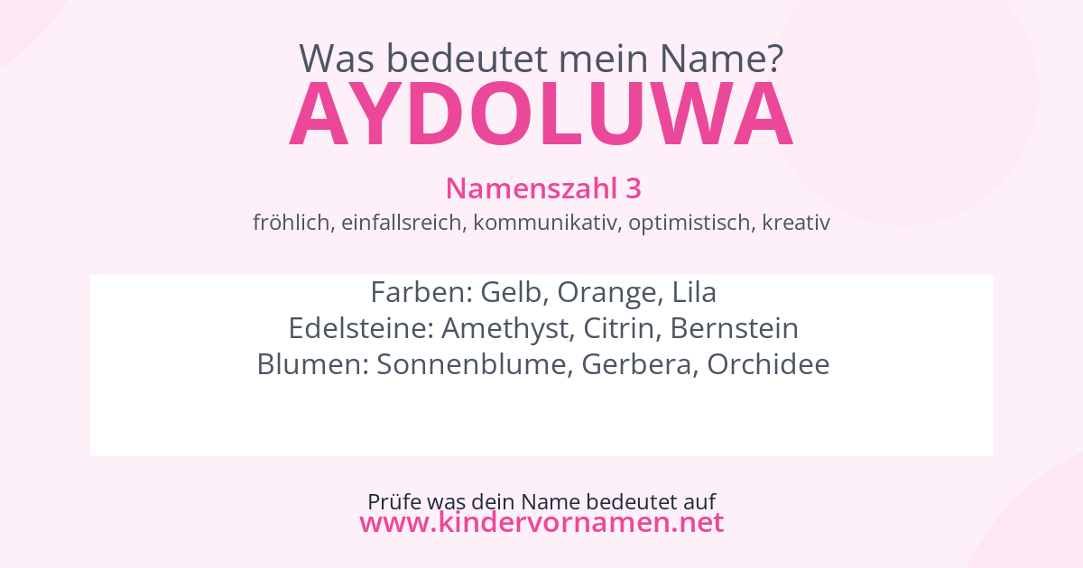 Was bedeutet der Name Aydoluwa?