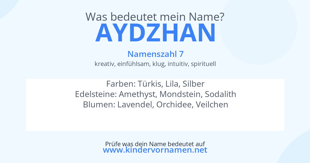 Was bedeutet der Name Aydzhan?