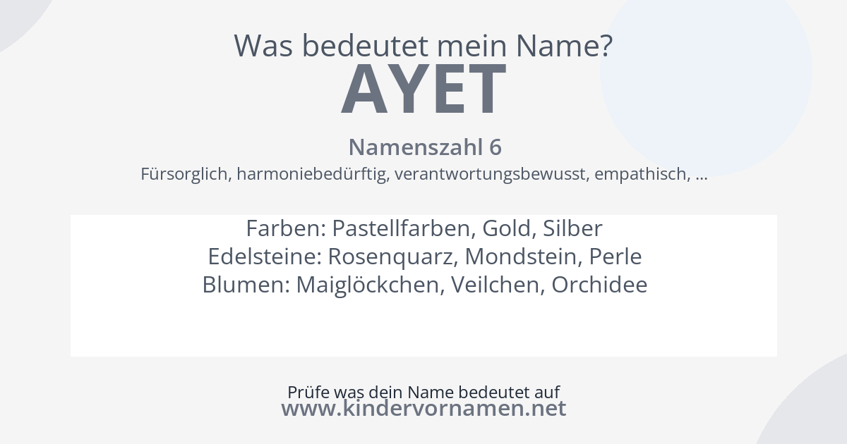 Was bedeutet der Name Ayet?