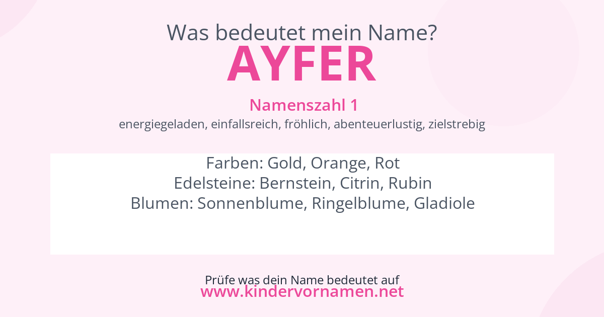 Was bedeutet der Name Ayfer?