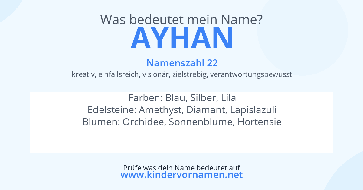 Was bedeutet der Name Ayhan?