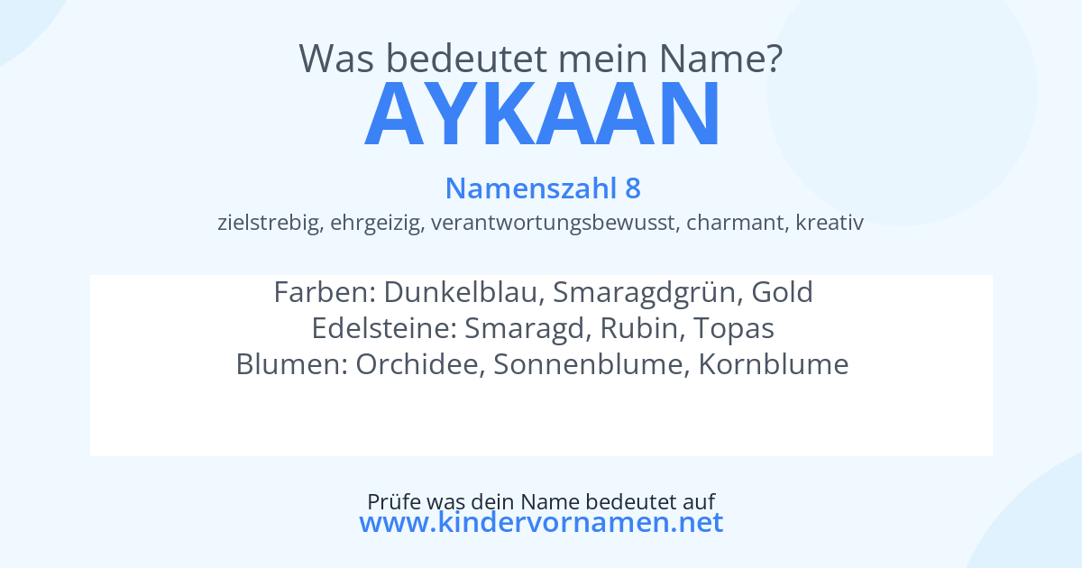 Was bedeutet der Name Aykaan?