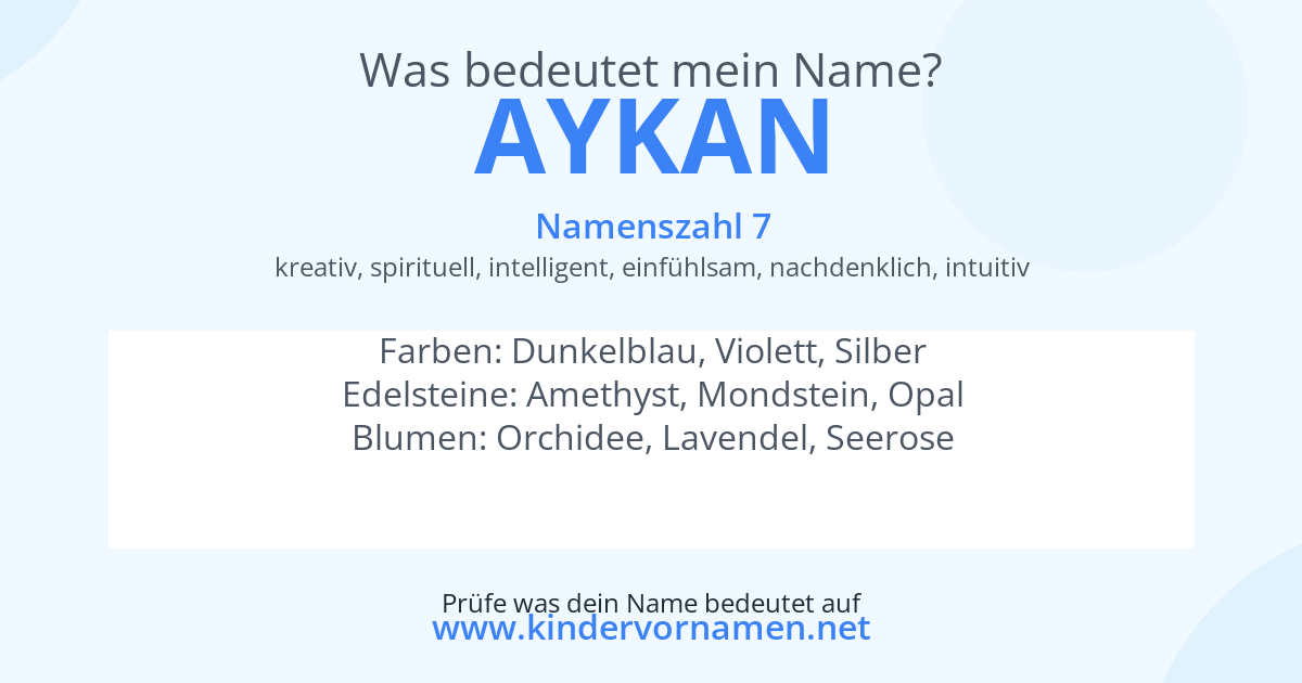 Was bedeutet der Name Aykan?