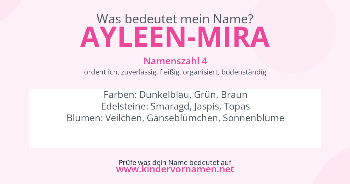 Was bedeutet der Name Ayleen-Mira?