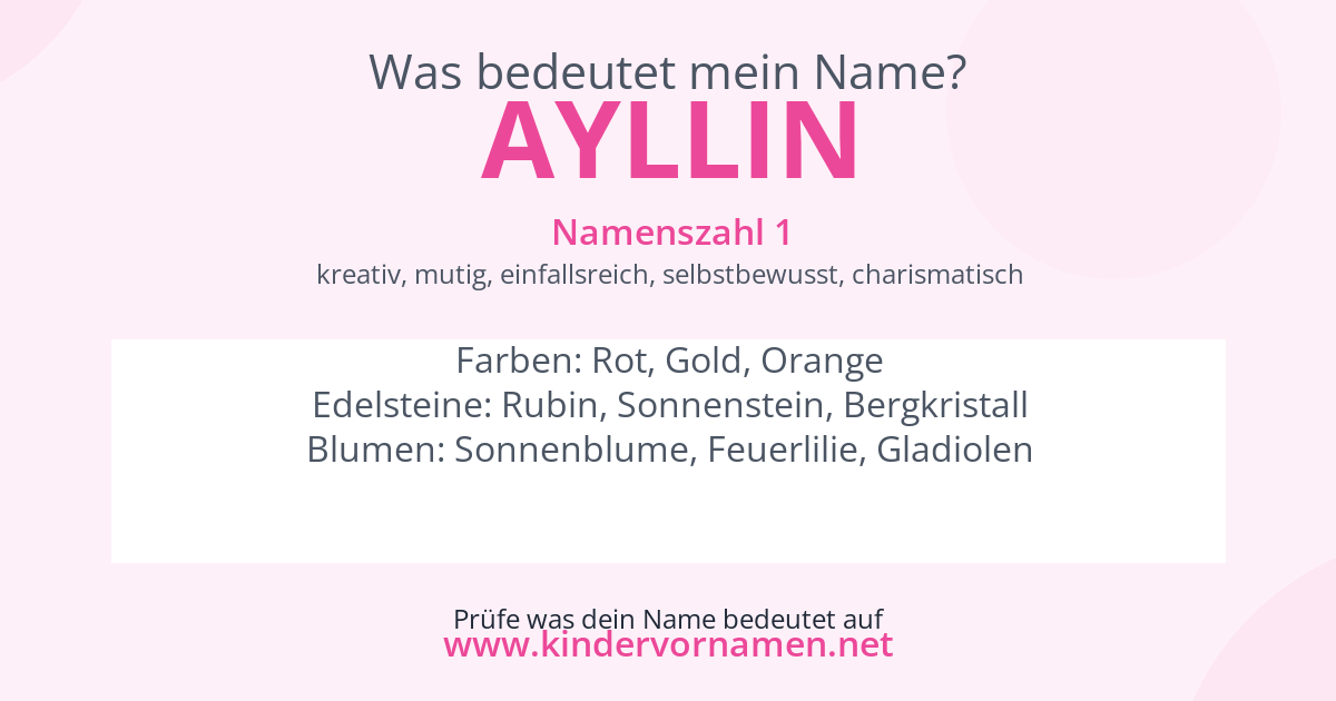 Was bedeutet der Name Ayllin?