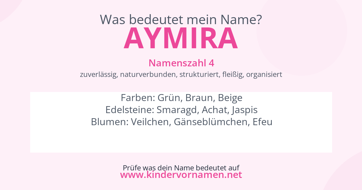 Was bedeutet der Name Aymira?
