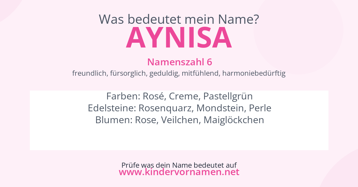 Was bedeutet der Name Aynisa?