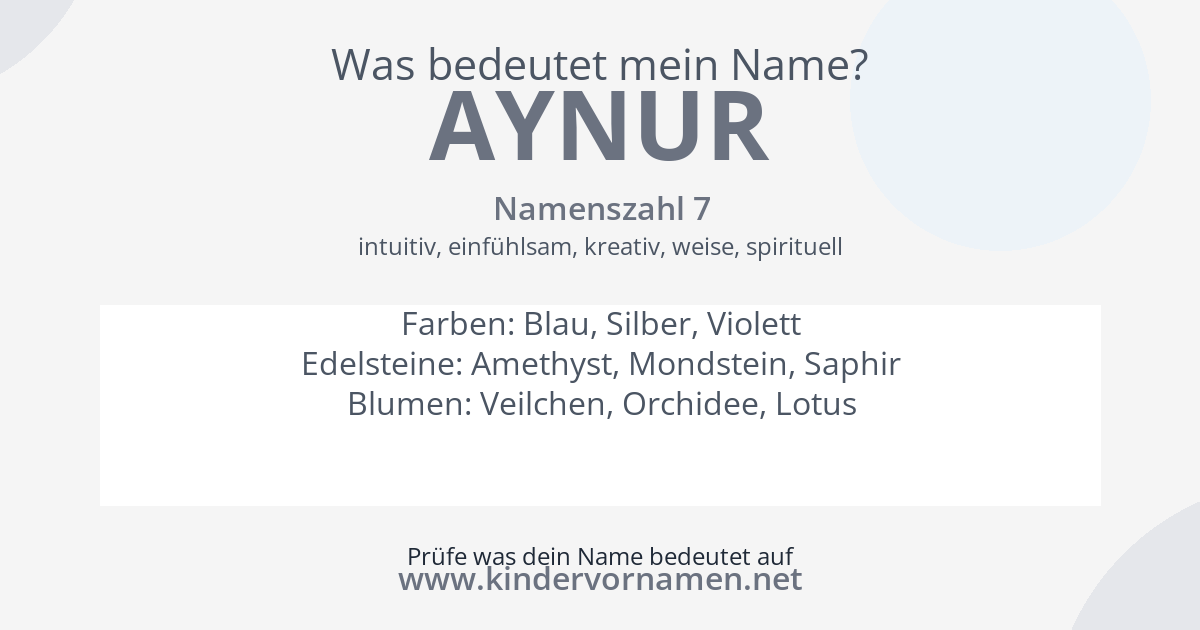 Was bedeutet der Name Aynur?
