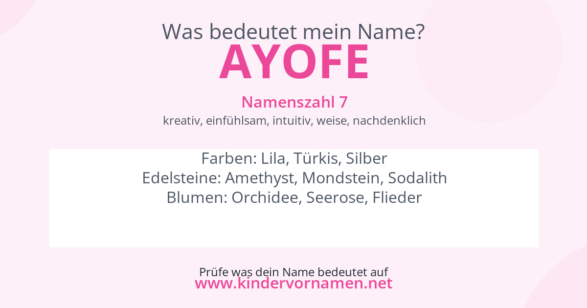Was bedeutet der Name Ayofe?