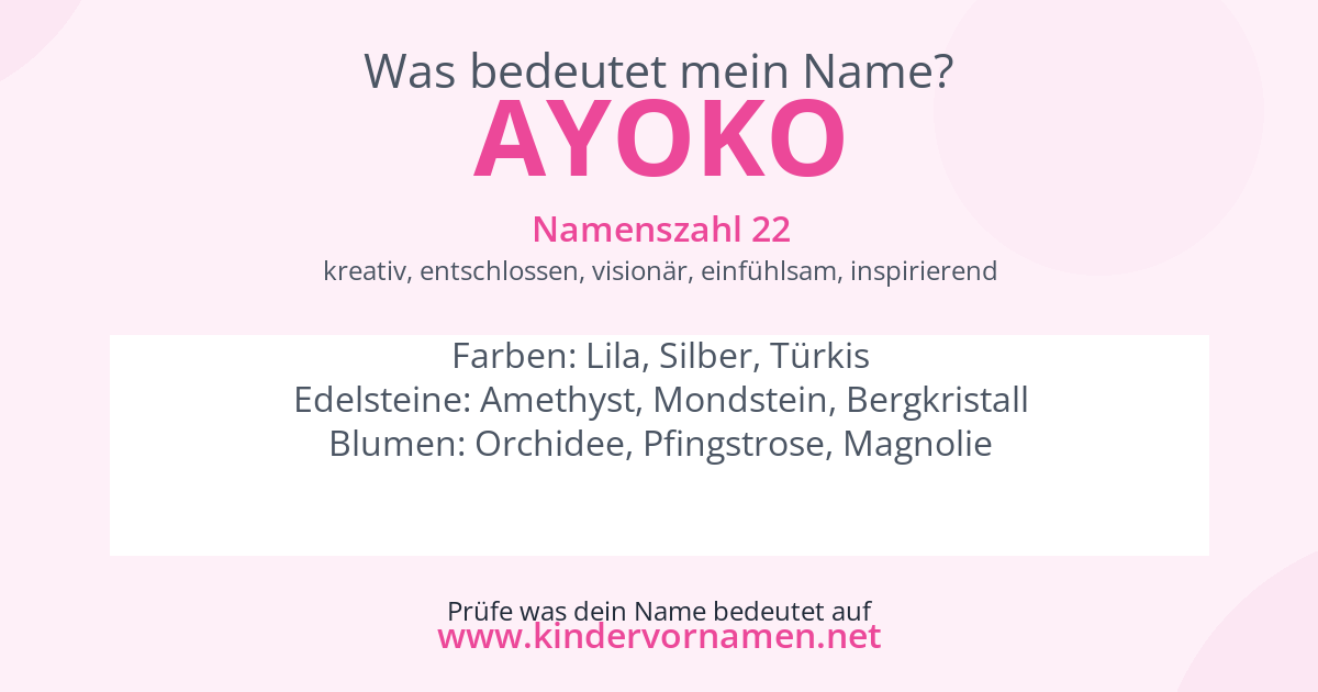 Was bedeutet der Name Ayoko?