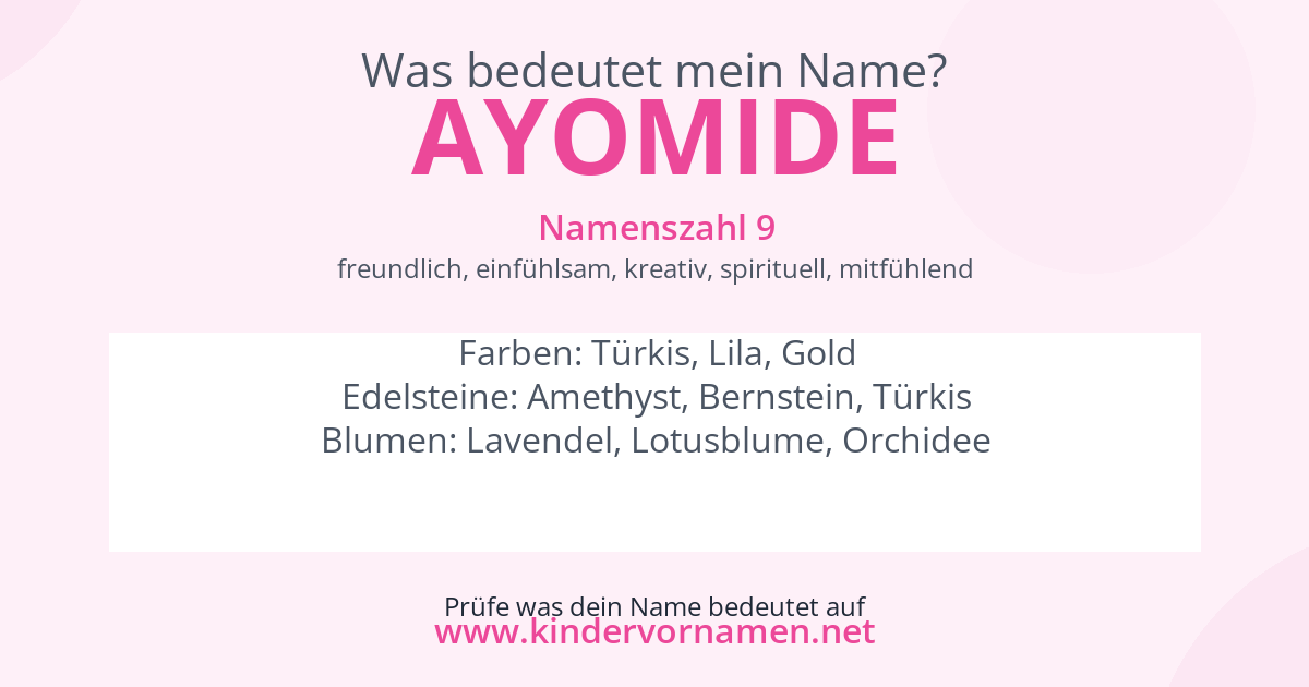 Was bedeutet der Name Ayomide?