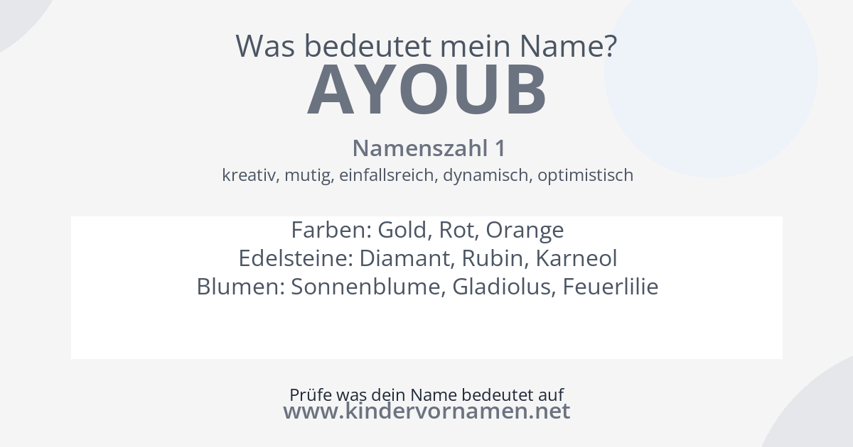Was bedeutet der Name Ayoub?