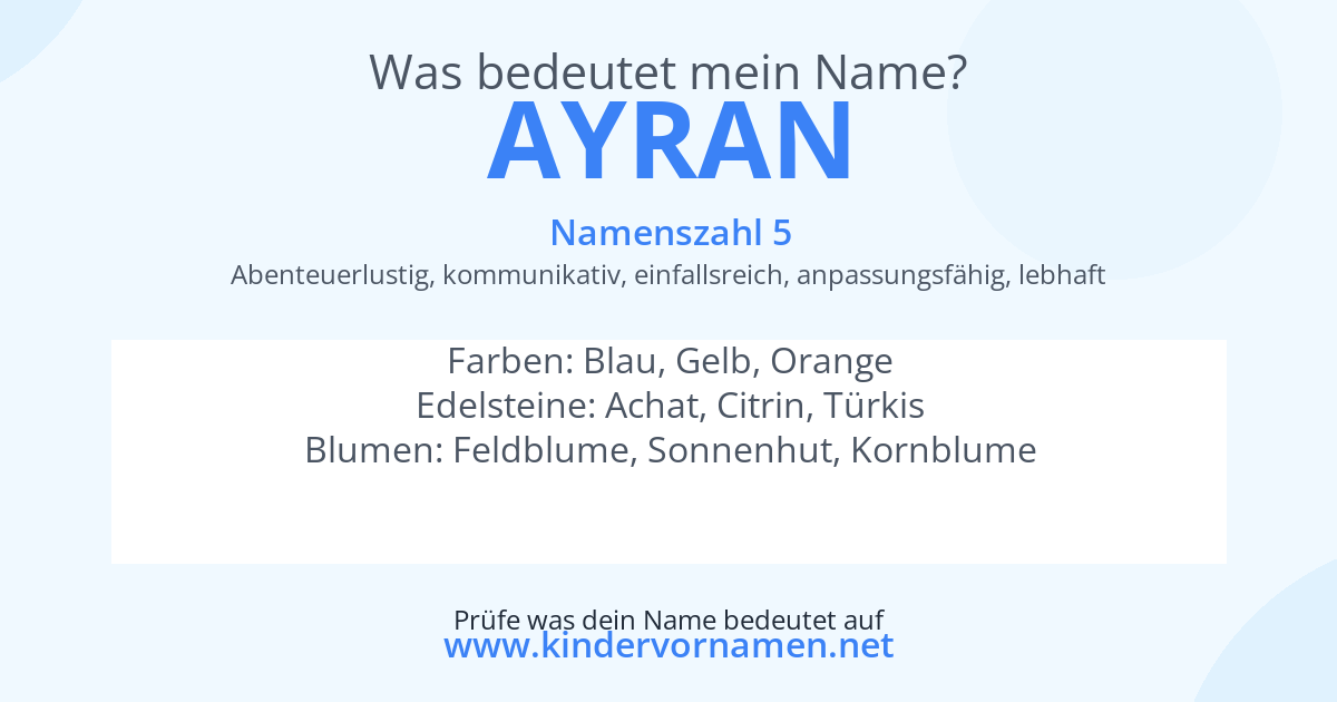 Was bedeutet der Name Ayran?