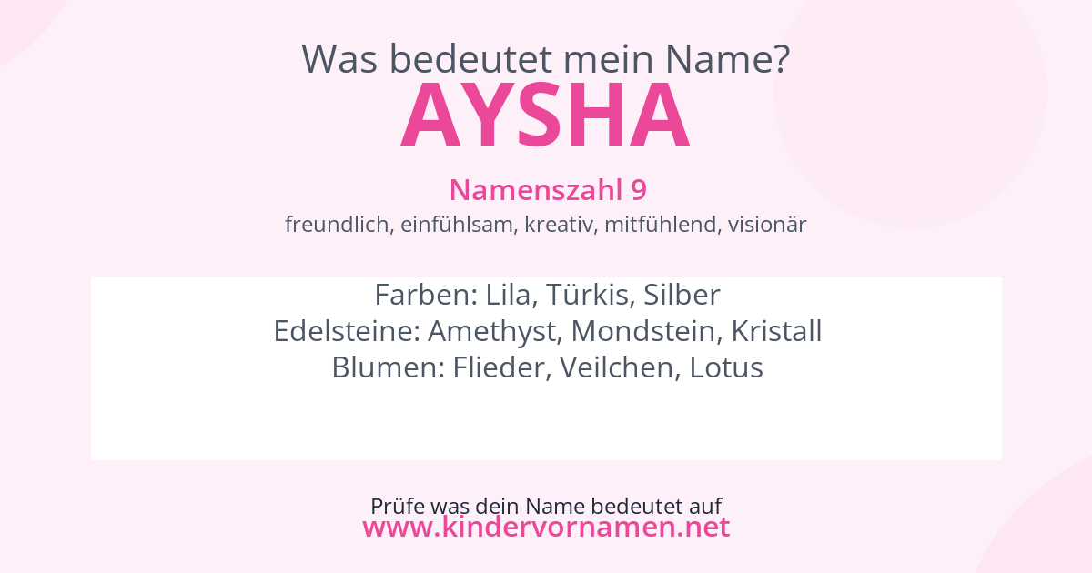 Was bedeutet der Name Aysha?